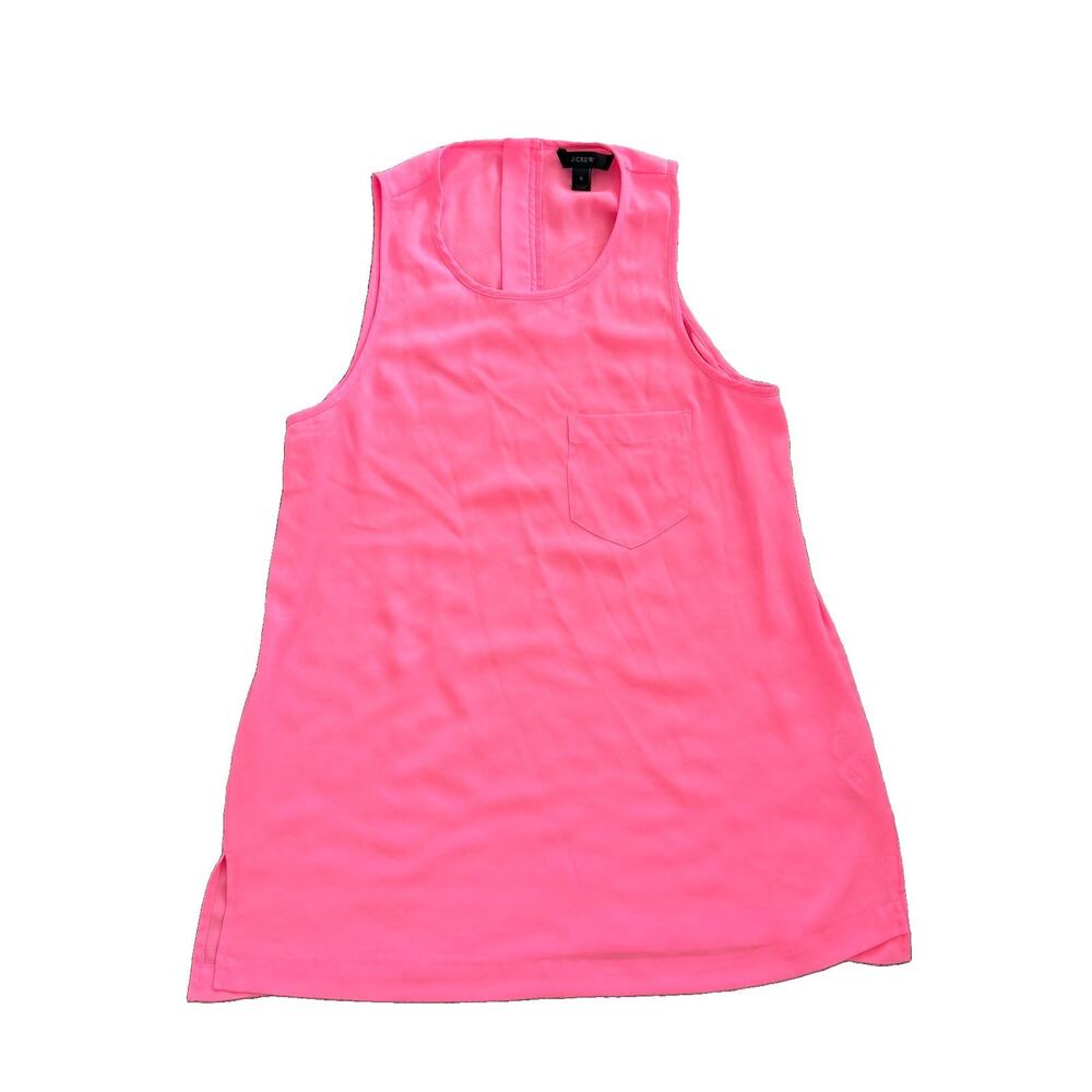 J.Crew Womens Hot Pink Zipper Back Tank Top Blouse Sz 0
